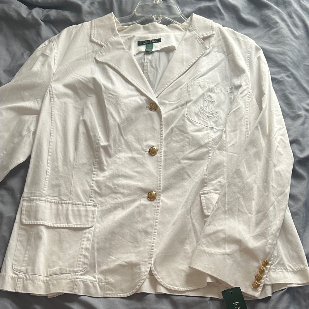 Lauren Ralph Lauren Cream Blazer with Gold Buttons